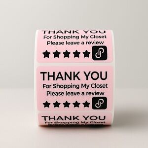 Pack of 100 Thank You stickers leave a review 2in | Packaging Supplies NEW